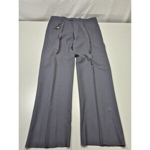 Mario Rossini Dress Pants Mens 44x37 Gray Wool Pleated Straight Italy NWT